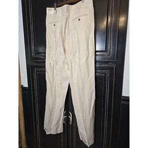 Bohio ,Beige Linen Pants 34x34 100% Linen Pleated , Cuffed ,NWT